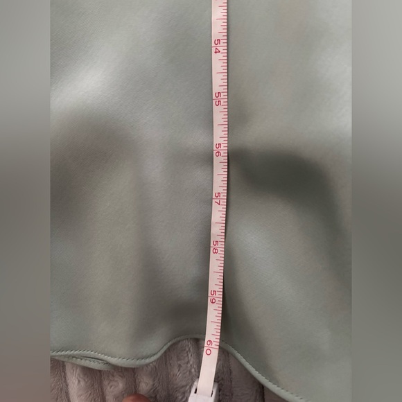 LIKE NEW Elegant Sage Satin Evening Gown from Aqua at Bloomingdale’s - Picture 3 of 13